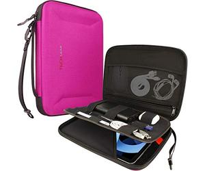 TECHGEAR Portfolio Tablet Custodia Organizer - Custodia Protettiva con Cerniera, Cover Protettiva Borsa da trasporto per iPad 10.2", iPad Pro 11, iPad Air 4 10.9", iPad Air - Rosa