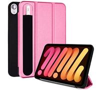 TECHGEAR Smart Cover per iPad Mini 6 [Compatibile con Pencil] Custodia Protettiva Mini 6 2021 in PU Pelle con protezione d'angolo [Auto Sveglia/Sonno] - Rosa