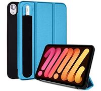 TECHGEAR Smart Cover per iPad Mini 6 [Compatibile con Pencil] Custodia Protettiva Mini 6 2021 in PU Pelle con Protezione d'angolo [Auto Sveglia/Sonno] - Azzurro