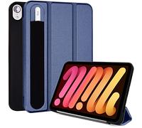 TECHGEAR Smart Cover per iPad Mini 6 [Compatibile con Pencil] Custodia Protettiva Mini 6 2021 in PU Pelle con Protezione d'angolo [Auto Sveglia/Sonno] - Blu Marino