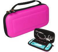 TECHGEAR Switch Lite Custodia - Cover Protettiva da Viaggio Rigida e Spaziosa Realizzata per Nintendo Switch Lite, Slot per 8 Schede di Gioco + Accessori [Rosa]