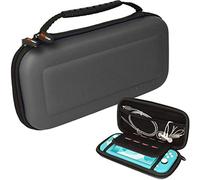 TECHGEAR Switch Lite Custodia - Cover protettiva da Viaggio Rigida e Spaziosa Realizzata per Nintendo Switch Lite, Slot per 8 Schede di Gioco + Accessori [Grigio]