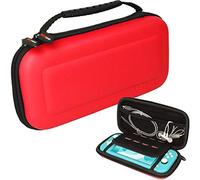 TECHGEAR Switch Lite Custodia - Cover Protettiva da Viaggio Rigida e Spaziosa Realizzata per Nintendo Switch Lite, Slot per 8 Schede di Gioco + Accessori [Rosso]