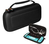 TECHGEAR Switch Lite Custodia - Cover Protettiva da Viaggio Rigida e Spaziosa Realizzata per Nintendo Switch Lite, Slot per 8 Schede di Gioco + Accessori [Nero]
