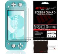 TECHGEAR Switch Lite - Pellicole protettive per schermo LCD, con panno di pulizia e scheda applicatore, compatibili con Nintendo Switch Lite, confezione da 3