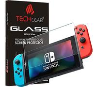 TECHGEAR Switch Vetro - Autentica pellicola protettiva in Vetro Temperato [Bordo 2.5D] [Durezza 9H] [Resistente ai graffi] [Ultra Chiaro] [Senza Bolle] Compatibile con Nintendo Switch