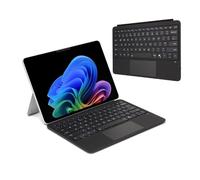 TECHGEAR Tastiera Surface Pro 12 (2025), cover sottile tipo Bluetooth con trackpad, retroilluminazione a 7 colori, attacco magnetico, QWERTY UK, custodia per tastiera wireless per Microsoft Surface
