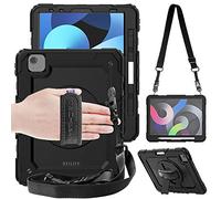 TECHGEAR Utility Custodia Compatibile con iPad Air 5, iPad Air 4 10.9" Pollici - Cover Antiurto Resistente Supporto Integrato Girevole a 360 Gradi, Cinturino a Mano e Tracolla attaccabile
