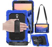 TECHGEAR UTILITY Custodia Compatibile con Samsung Galaxy Tab A 10.5" (SM-T590) Custodia Antiurto Resistente supporto integrato girevole a 360 gradi, cinturino a mano e tracolla attaccabile - Blu