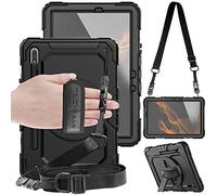 TECHGEAR UTILITY Custodia Compatibile con Samsung Galaxy Tab S8 11.0" 2022 (SM-X700 / SM-X706) Antiurto Resistente supporto integrato girevole a 360 gradi, cinturino a mano e tracolla attaccabile