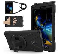 TECHGEAR X-Case è compatibile con Samsung Galaxy Tab Active 5 8.0" (SM-X306) Robusta e robusta HEAVY DUTY Armor Custodia antiurto con supporto girevole a 360°, cinturino da polso e tracolla - Nero