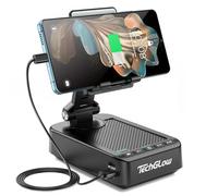 TechGlow Supporto pieghevole per cellulare con funzione di ricarica altoparlante Bluetooth Supporto per telefono girevole a 360 ° Regali di compleanno per uomini donne madre padre gadget cool tech