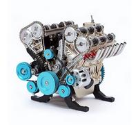 TECHING - Kit modello motore Mini v8, 500 unità, 8 cilindri, Oro, Unisex Adulti, Età 14+ - Kit modello motore auto, Esperimento educativo