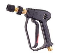 TECHKAR - Pistola a pressione per idropulitrice, 280 bar, raccordi M22 x 1,5 e M18 x 1,5, ugello a 25°, pistola a spruzzo professionale con lancia corta, 150 °C, rimovibile, compatibile con Kränzle