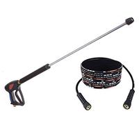 TECHKAR Pistola Idropulitrice M22x1,5 345 Bar con Tubo Alta Pressione e Lancia 900mm - Accessori Idropulitrice - Ugello per Idropulitrice - Tubo 25m
