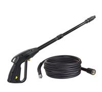 TECHKAR Pistola idropulitrice + tubo in nylon - Compatibilità Karcher K2-K7 - Filettatura M22x1,5 mm - 160 bar - Accessorio Karcher - Lancia Vario - Tubo flessibile da 15 m