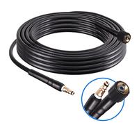 TECHKAR Tubo di Ricambio per Idropulitrice Karcher K2 K3 K4 K5 K6 K7 - Lunghezza 15 m - Colore Nero - Connessione M22 Click Connect - Materiale Nylon - Pressione Max 200 bar
