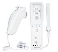 TechKen Controller e Nunchuck, Joystick di Gioco Remoti sena fili per Wii e Wii U (Bianco)