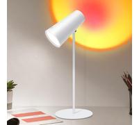 TechKen LED Lampada da tavolo con proiezione, Lampada da scrivania multifunzionale Eyes Caring, Lampada da lettura cordless rimovibile, Lampada da comodino, 3 livelli di luminosità, Lampada da tavolo
