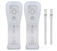 TechKen Telecomando per Wii Controller, 2 pezzi, con telecomando per il gioco, con custodia in silicone, senza Motion Plus
