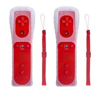 TechKen Wii Controller 2 Pack, telecomando Wii con custodia in silicone e cinturino da polso, telecomando Wii per Wii/Wii U