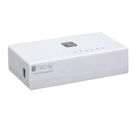 Techly 020492 Switch Hub 10/100 Mbps Fast Ethernet 5 Porte Bianco