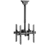 Techly 020645 Supporto Telescopico Universale a Soffitto per 2 TV LED LCD 32-55" Nero