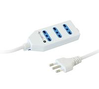 Techly 020881 Multipresa 3 Posti Italiana Bipasso Bianco