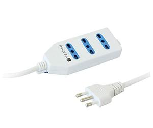 Techly 020881 Multipresa 3 Posti Italiana Bipasso Bianco