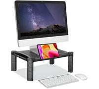 Techly 028474 Supporto da Scrivania Monitor Notebook Laptop con Altezza Regolabile Nero