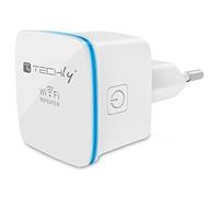 Techly 028566 Mini Ripetitore Wireless 300Mbps Amplificatore da Muro Repeater7 Bianco