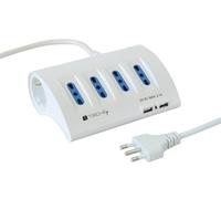 Techly Multipresa da Tavolo 4 prese Italiane Bipasso 2 Schuko e 2 USB Bianca