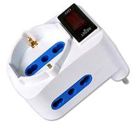 Techly Adattatore compatto 101478 – 2 prese bipasso + 1 bipasso/Schuko, spina 10A, bianco