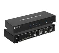 Techly 101935 Switch KVM DisplayPort 1.2 e USB 2.0 4 Porte con hub e Audio Nero