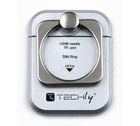 Techly 102673 Anello e Supporto per Smartphone Silver Silver
