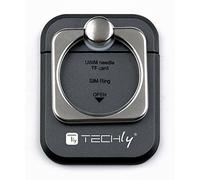 Techly 102680 Anello e Supporto per Smartphone Nero Nero