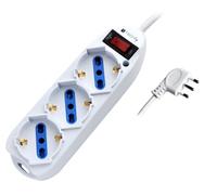 Techly 103021 Multipresa 3 Posti Italiana Bipasso/Schuko con Spina 10A Bianco