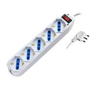 Techly Multipresa 5 Posti Italiana Bipasso / Schuko con spina 10A