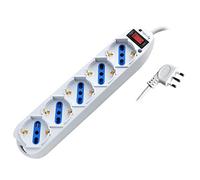 Techly Multipresa 103038 5 posti Italiana Bipasso/Schuko con spina 10A Bianco