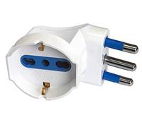 Techly Adattatore spina 104653 16A prese bipasso/Schuko 90° Bianco