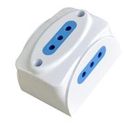 Techly 104714 Presa Tripla 10A 2P+T da Muro Bianco Bianco