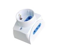 Techly 104738 Presa da Muro con 2 Prese Italiane 2P+T e 1 Schuko 16A Bianco