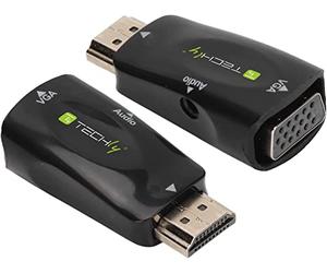 Techly 105117 Mini Adattatore da HDMI a VGA con Audio Nero