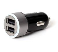 Techly 105322 Caricatore da Auto Universale 2 Porte USB con Uscita 4,8A Nero Nero/Argento