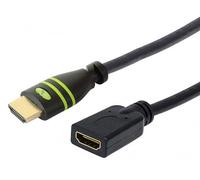 Techly Cavo Prolunga HDMI High Speed con Ethernet 4K@60Hz M/F 0,2 m Nero