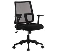 Techly 108156 Sedia da Ufficio con Seduta Imbottita e Schienale in Tessuto High Tech Nero