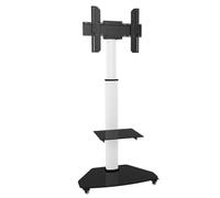ICA-TR3WH - Supporto TV con ruote, 37'' - 70'', girevole, ripiano, bianco