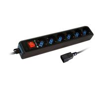 Techly Multipresa 6 posti nera con spina VDE