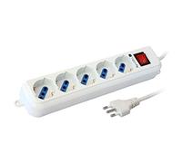 Techly 300460 Multipresa 5 Posti Italiana Bipasso/Schuko Bianco