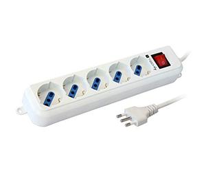 Techly 300460 Multipresa 5 Posti Italiana Bipasso/Schuko Bianco